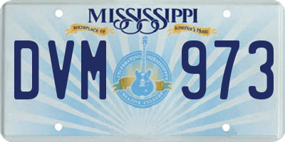 MS license plate DVM973