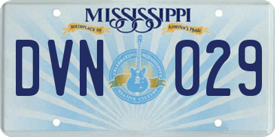 MS license plate DVN029