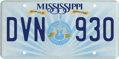 MS license plate DVN930