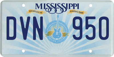 MS license plate DVN950