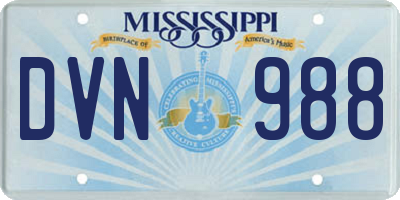 MS license plate DVN988