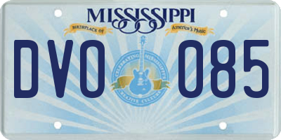 MS license plate DVO085