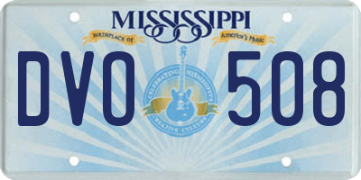 MS license plate DVO508