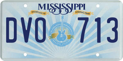 MS license plate DVO713