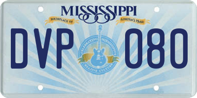 MS license plate DVP080