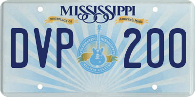 MS license plate DVP200