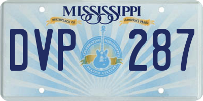 MS license plate DVP287