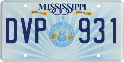 MS license plate DVP931