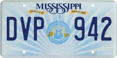 MS license plate DVP942