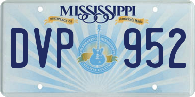 MS license plate DVP952