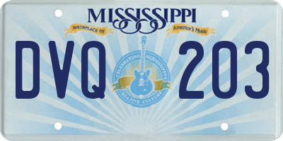 MS license plate DVQ203
