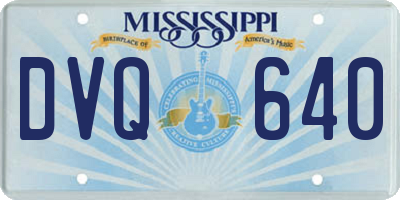 MS license plate DVQ640