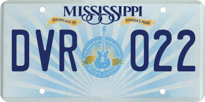 MS license plate DVR022