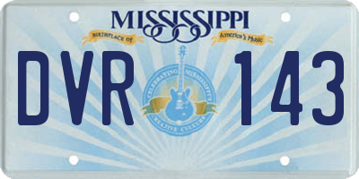 MS license plate DVR143