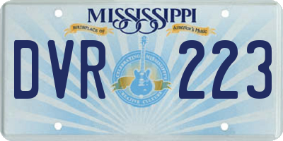MS license plate DVR223
