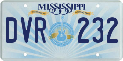 MS license plate DVR232