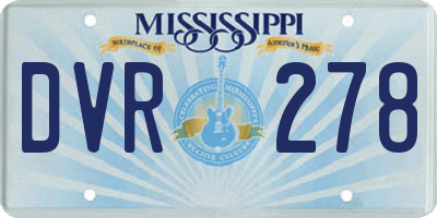 MS license plate DVR278