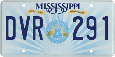MS license plate DVR291