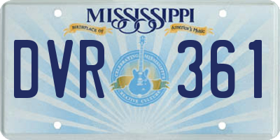 MS license plate DVR361