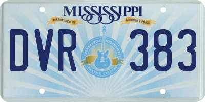 MS license plate DVR383