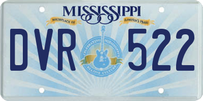 MS license plate DVR522