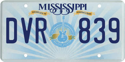 MS license plate DVR839