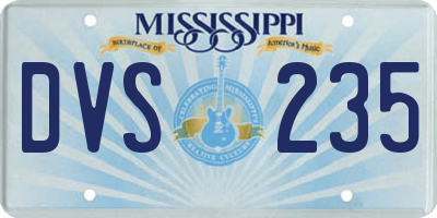 MS license plate DVS235