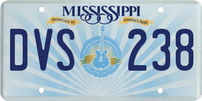 MS license plate DVS238