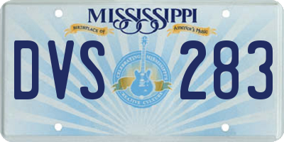 MS license plate DVS283