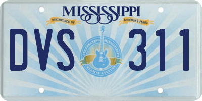 MS license plate DVS311