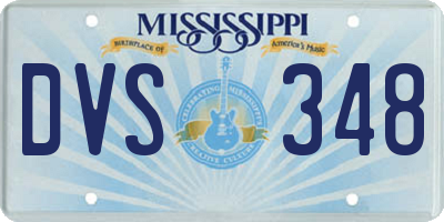 MS license plate DVS348