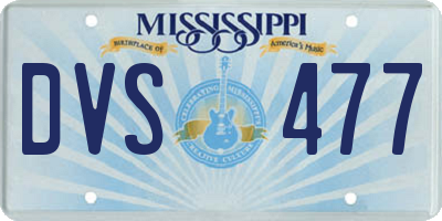 MS license plate DVS477