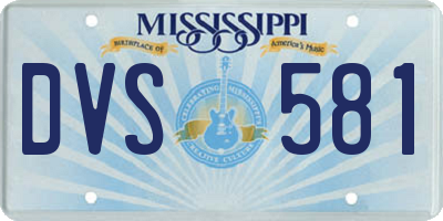 MS license plate DVS581