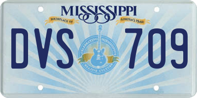 MS license plate DVS709