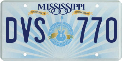MS license plate DVS770