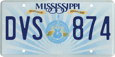MS license plate DVS874