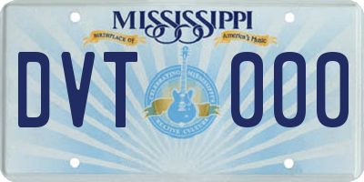 MS license plate DVT000