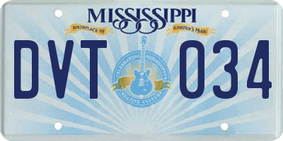 MS license plate DVT034
