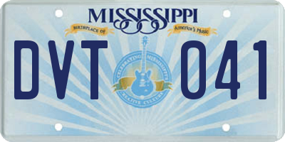 MS license plate DVT041