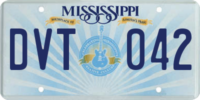 MS license plate DVT042