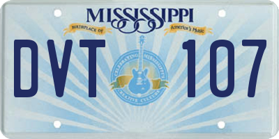 MS license plate DVT107