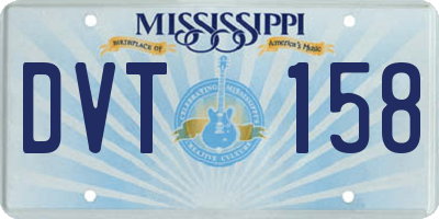 MS license plate DVT158