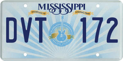 MS license plate DVT172