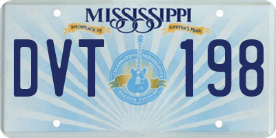 MS license plate DVT198
