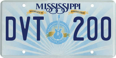 MS license plate DVT200