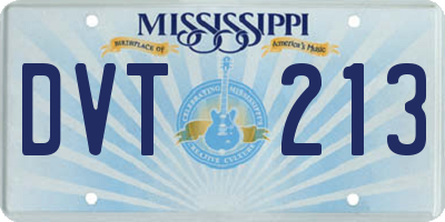 MS license plate DVT213