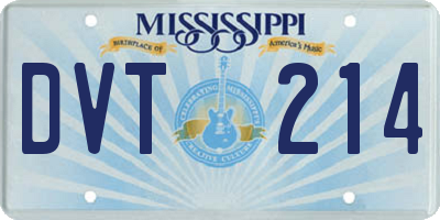 MS license plate DVT214