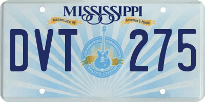 MS license plate DVT275