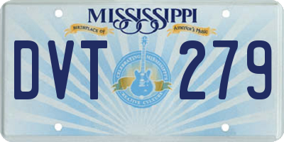 MS license plate DVT279
