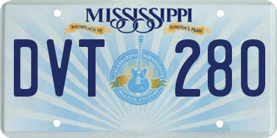 MS license plate DVT280